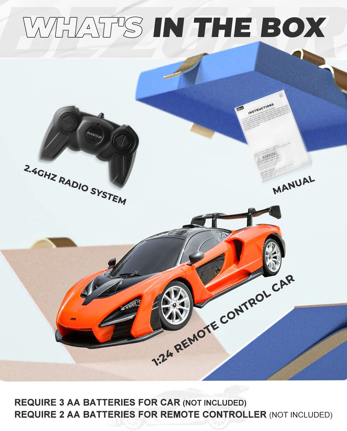 7.80 × 3.54 × 2.05 inch remote control car (orange)