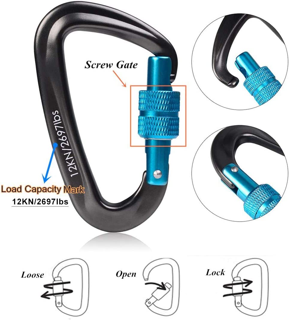 0.05 kilogram aluminum carabiner (Color: Purple)