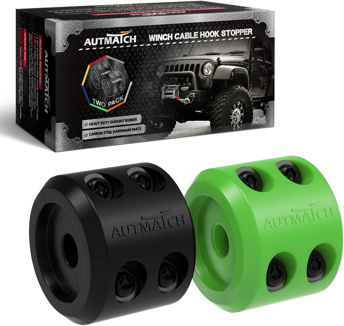 Winch Cable Hook Plug (2 Pack) Black & Green