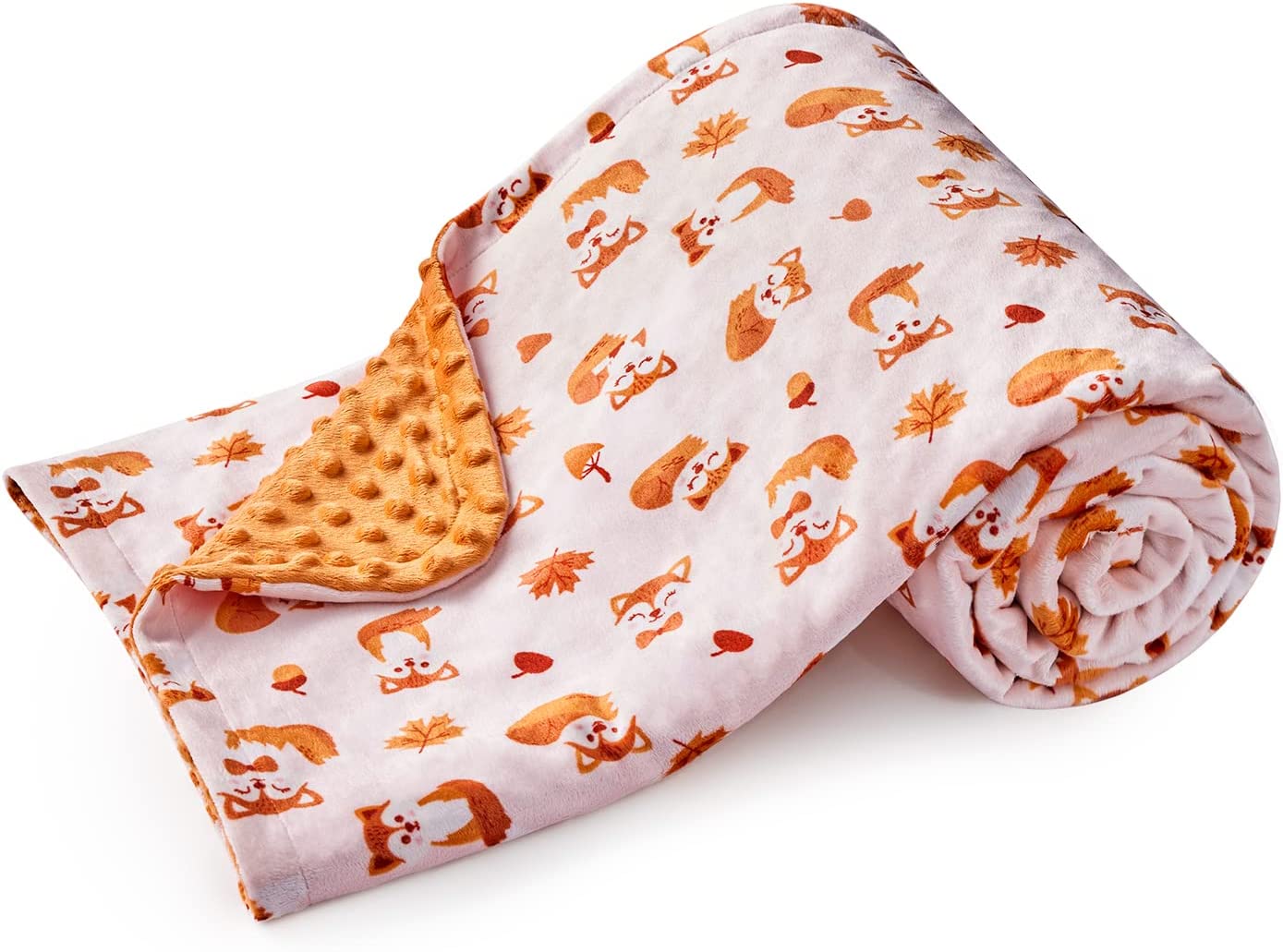 Animal Print Baby Blanket (30" x 40") Fox, Orange
