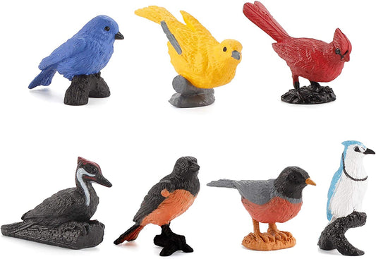 bird set, plastic toys, 7 pieces