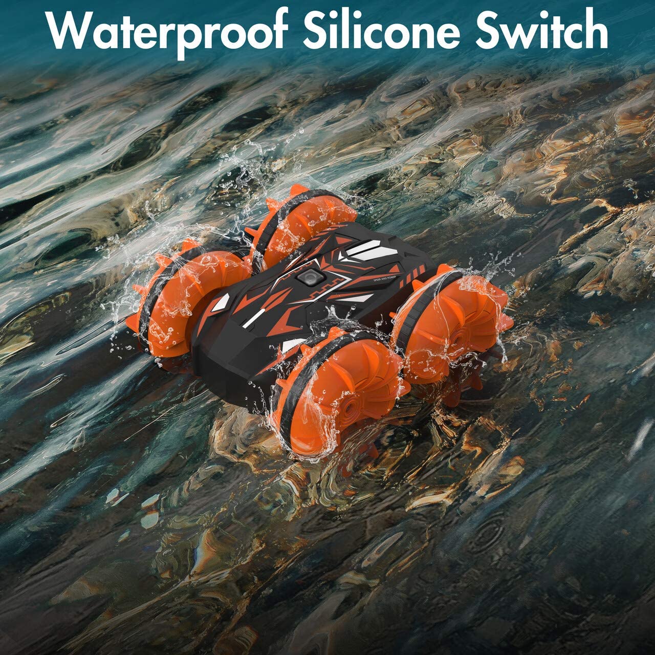 Waterproof Remote Control Car, Stunt Remote Control, Kids, Orange